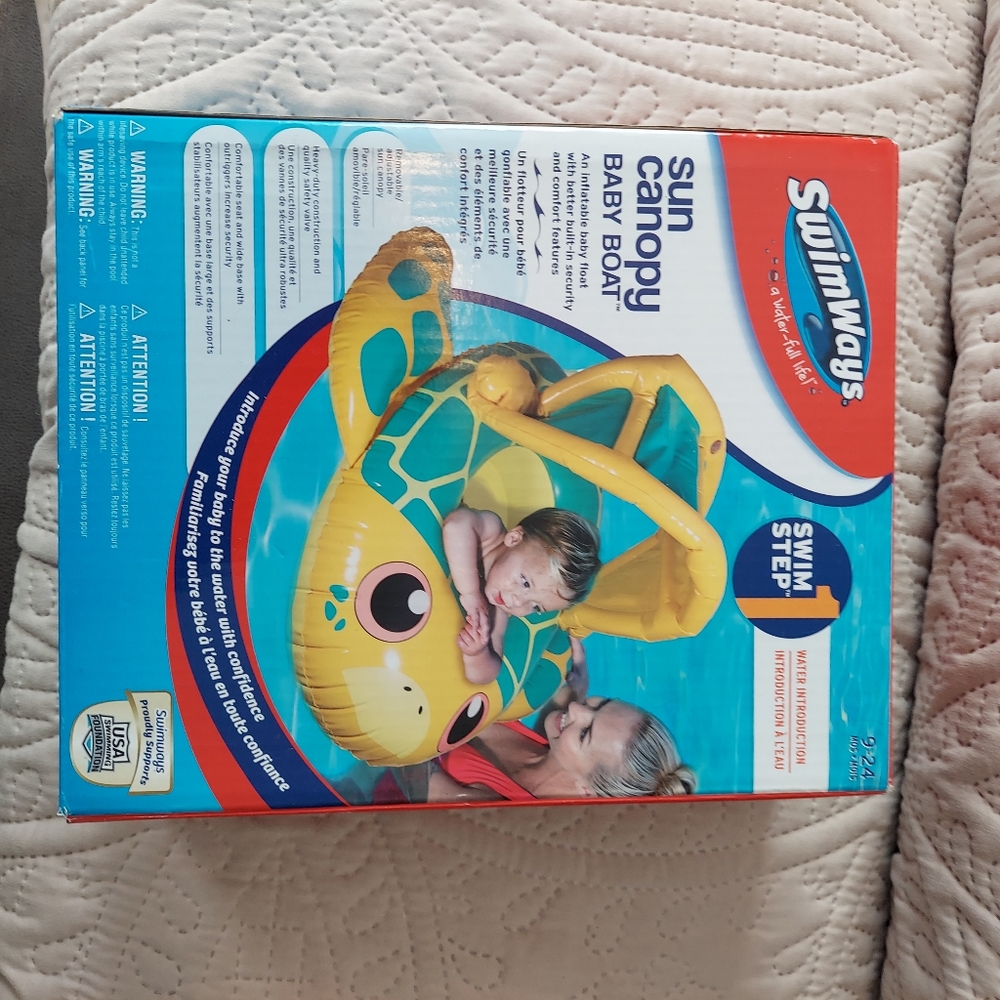 Swimways Pool sun canopy baby boat NEW IN BOX 9-24 months